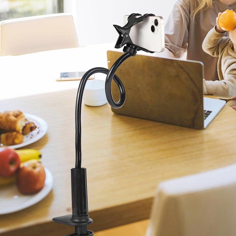 Ltheifaa Cell Phone Clip Bed Stand Holder,Lazy Bracket Mount Clamp for Desk Flexible Long Arm Phones Stand Bed Gooseneck Mount,Cell Phone Holder 360 Adjustable Clamp Lazy Bracket for All 4-7” Devices - Image 5